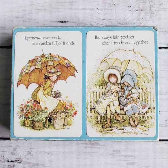 HOLLY HOBBIE Vintage Playing Cards - Complete w/2 Decks, 1 unused still sealed - Picture 2 of 10